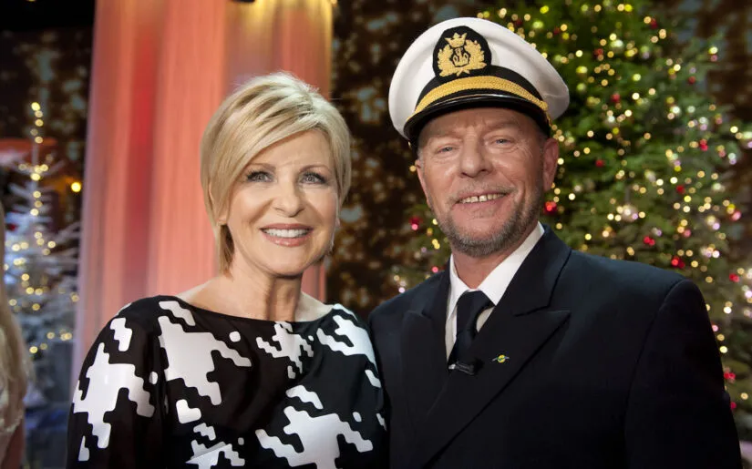 Foto: Carmen Nebel und Kapitän Morten Hansen (copyright Misereor)